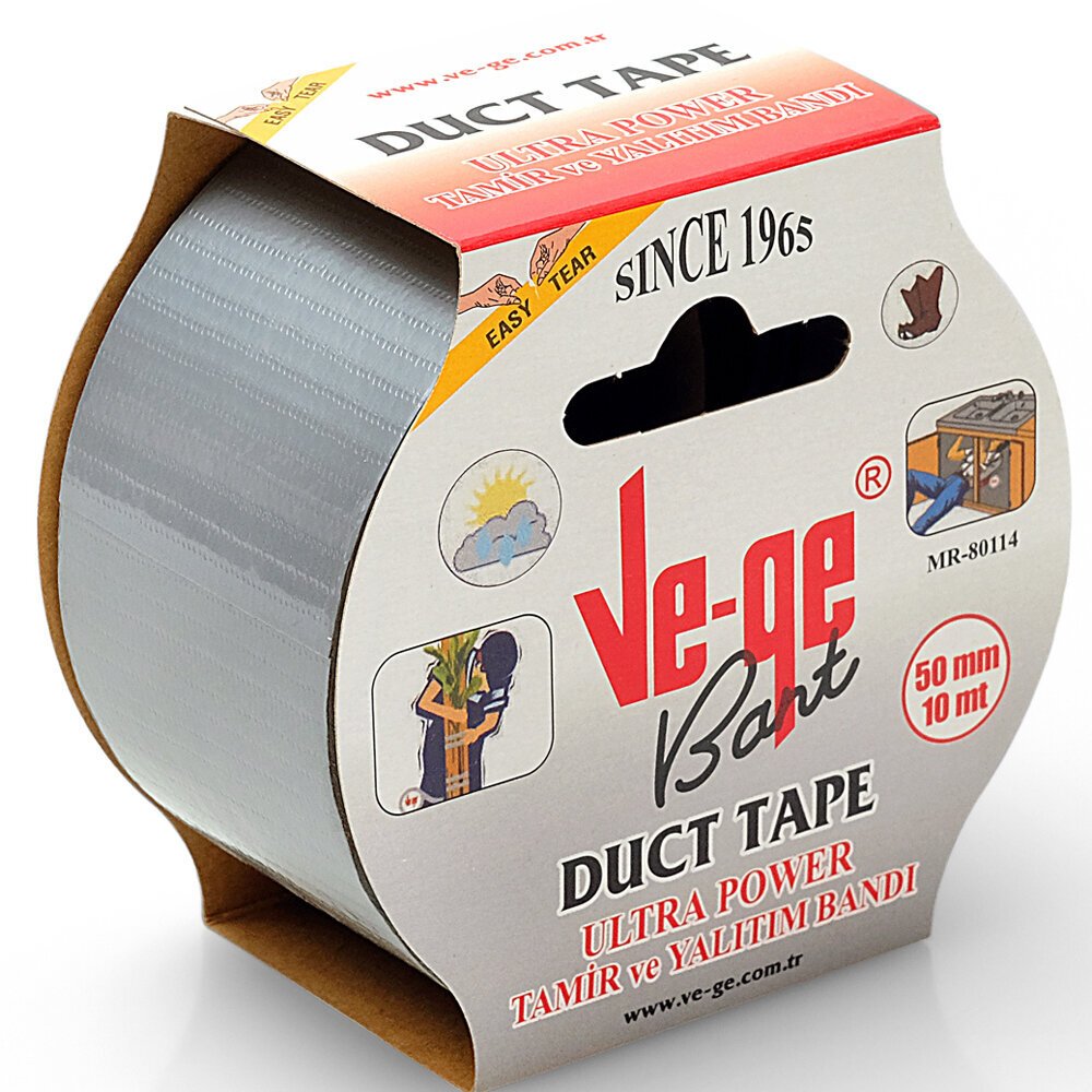 Vege Özel Amaçlı Bant Tamir ve Yalıtım Power Ducttape 50x10 Gri