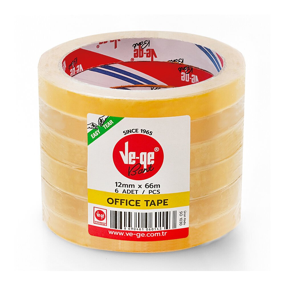 Vege Selefon Bant Office Tape 12x66 ( 6 Lı Paket)