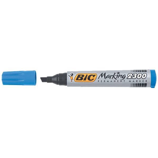 Bic Markör Permanent Kesik Uçlu Mavi 2300 06