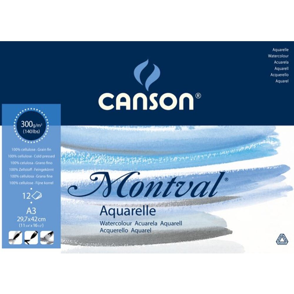 Canson Sulu Boya Bloğu Pad Canmontv 12S A3 300 GR