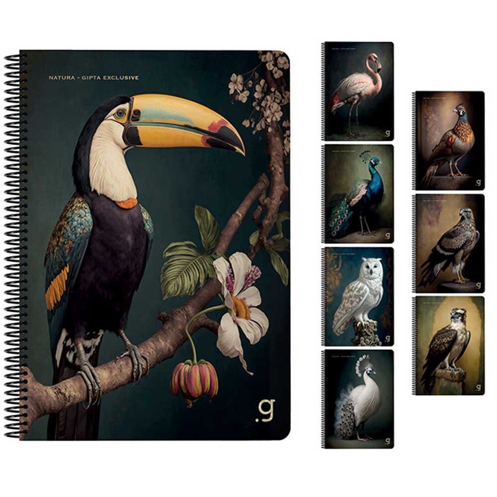 Gıpta Spiralli Karton Kapak Defter Natura 17x24 80 YP Çiz.