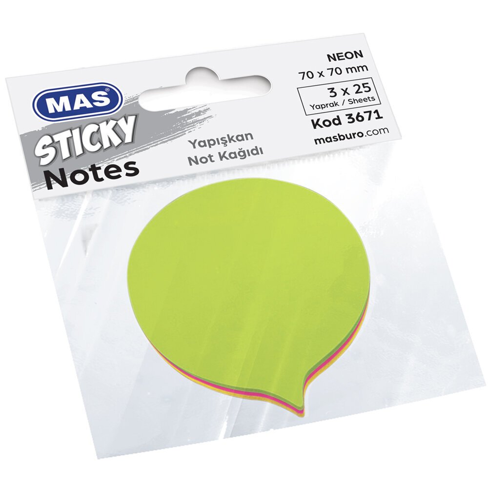 Mas Yapışkanlı Şekilli Not kağıt Balon 75 Syf 3671