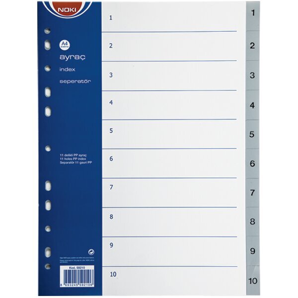 Noki Seperatör 1-10 Rakamlı Plastik A4 59210