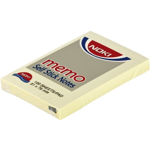 Noki Yapışkanlı Not Kağıdı Memo 100 YP 51x75 Sarı 12006