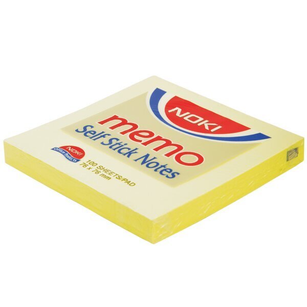 Noki Yapışkanlı Not Kağıdı Memo 100 YP 75x75 Sarı 12007