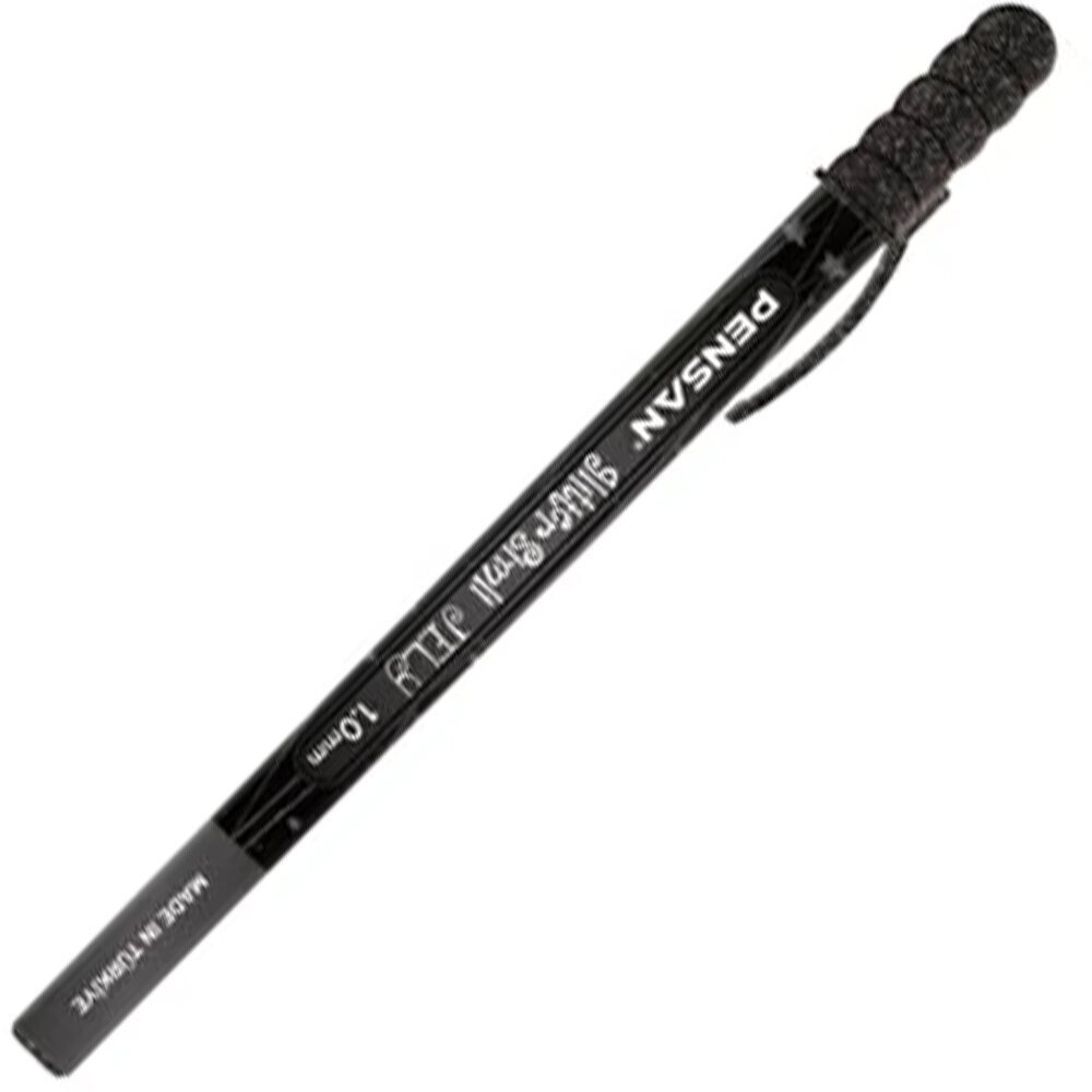 Pensan Jel Kalem Jely 1.0 MM Glıtter Simli Siyah 2800