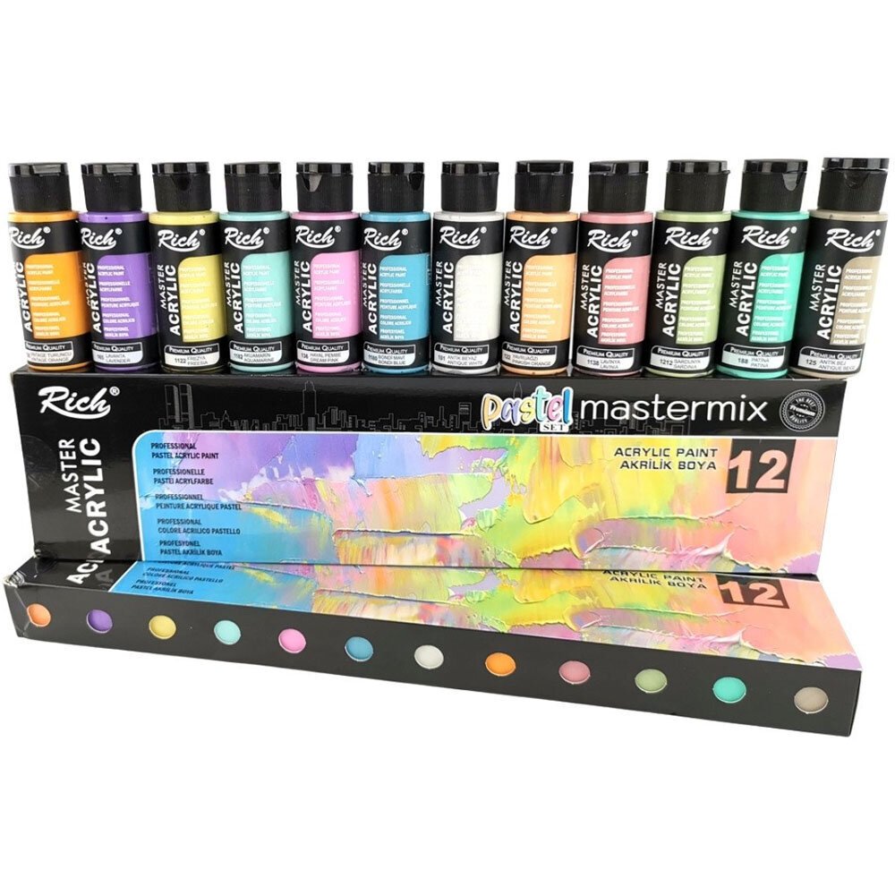 Rich Akrilik Boya Master Mix Pastel Renk Set 12 Li 06011409