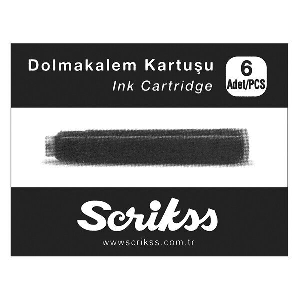 Scrikss Dolma Kalem Kartuşu 6 LI Siyah