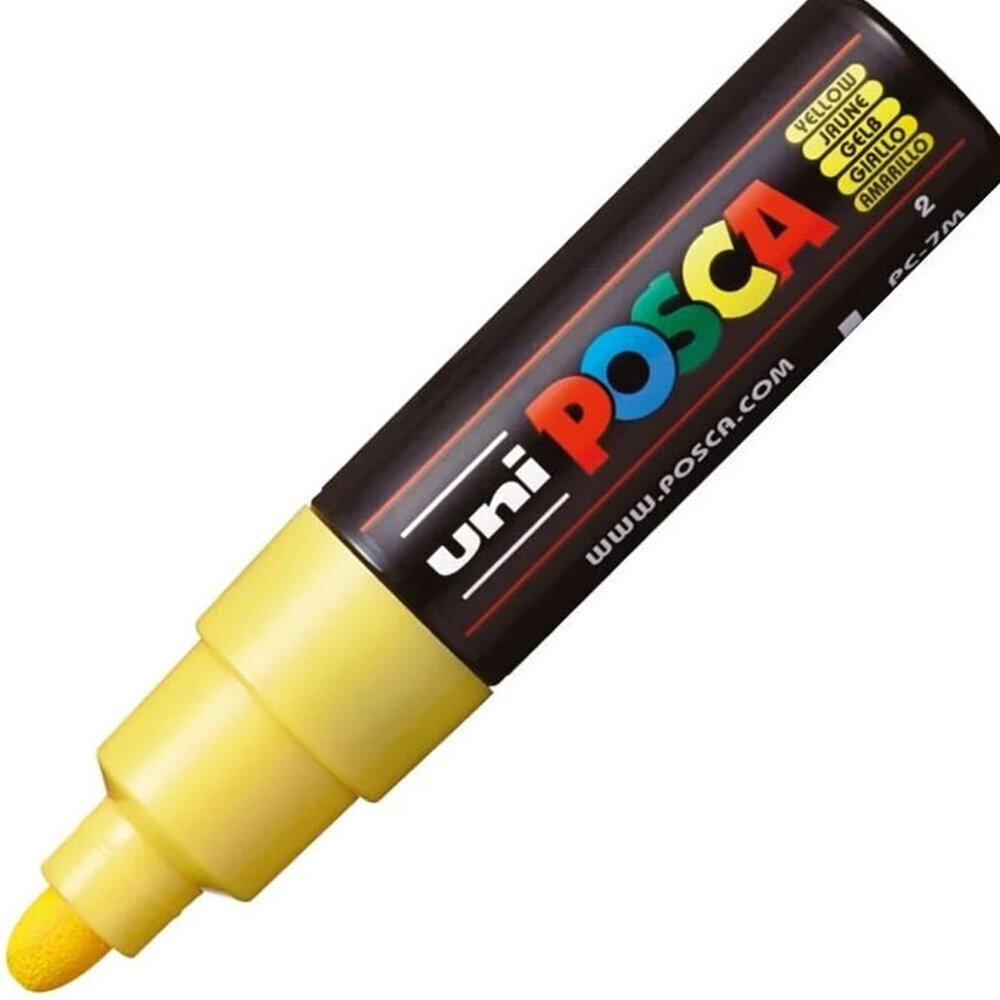 Uni-Ball Posca 4.5-5.5 Su Bazlı Poster Markörü Sarı PC-7M