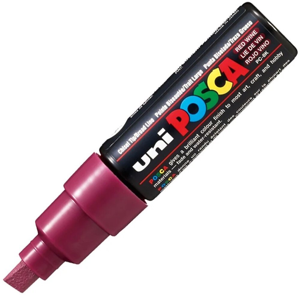 Uni-Ball Posca 8.0 Su Bazlı Poster Markörü Şarap Kırmızı PC-8K