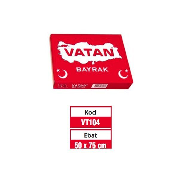 Vatan Türk Bayrağı Polyester 50x75 VT104