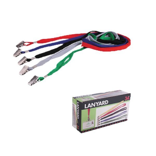 3A Kart Askı İpi Metal Klipsli Siyah 854