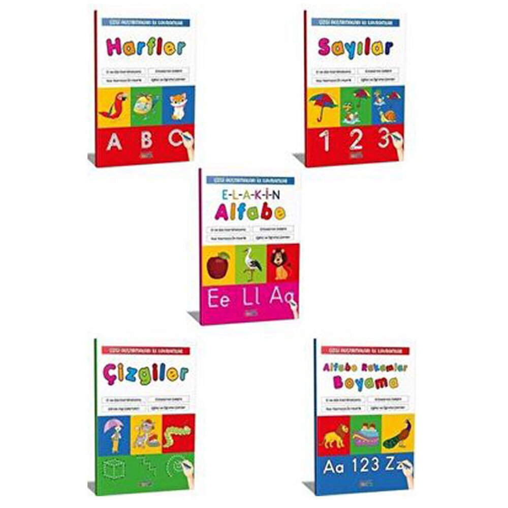 4E Çizgi Alıştırmaları İle Alfabe Kavram Seti 5 Li