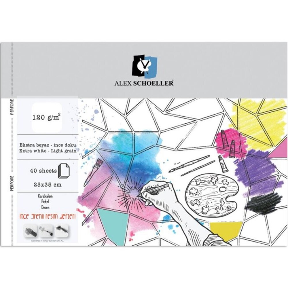 Alex Schoeller Spiralli Resim Defteri 25x35 Cm 120 GR 40 Lı Alx-0770
