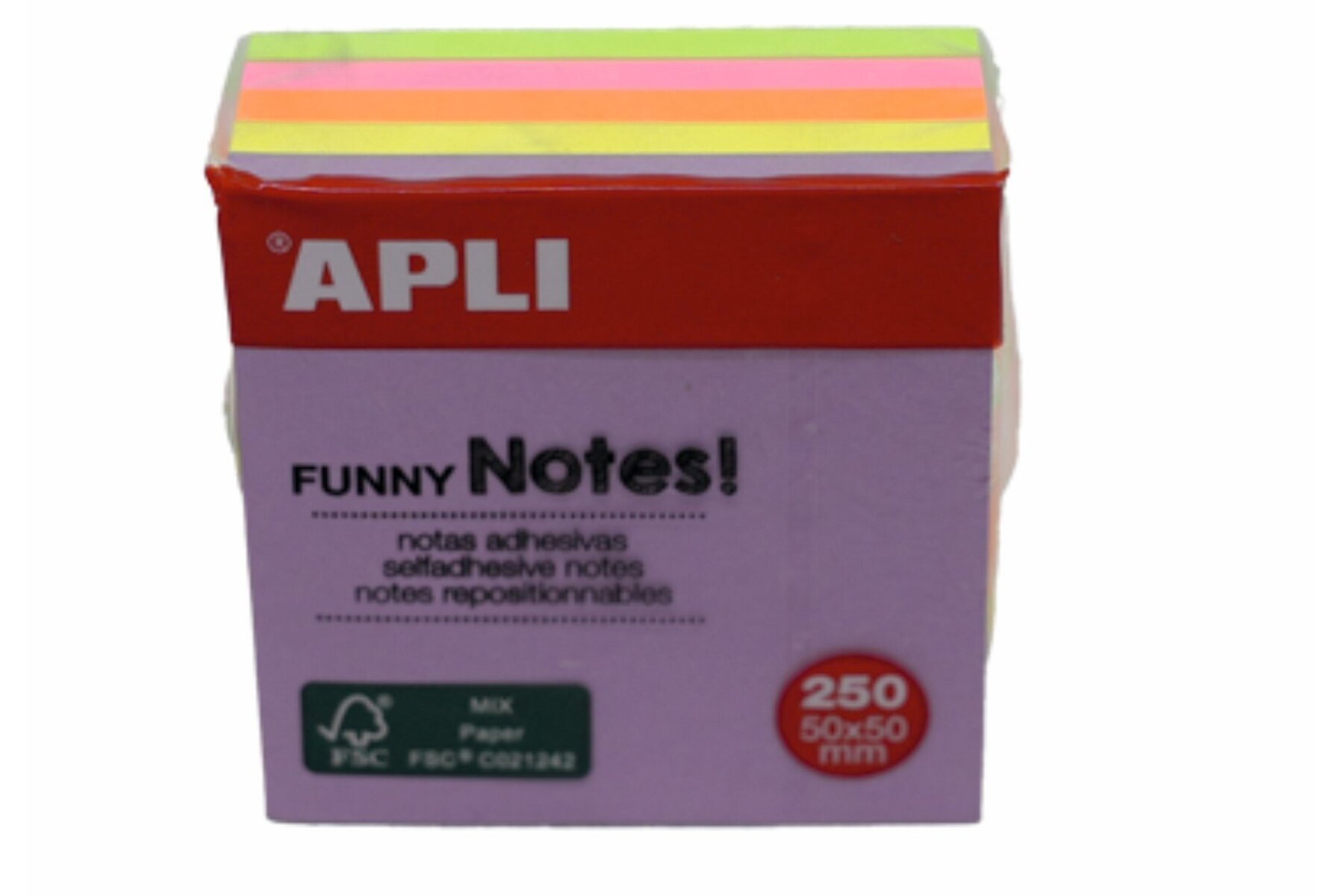 Apli Yapışkanlı Not Kağıdı 5 Renk Küp 250 YP 50x50 11596