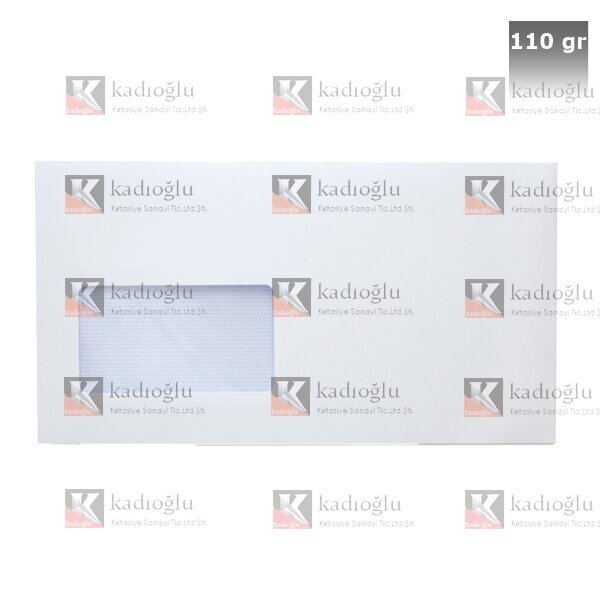 Asil Doğan Diplomat Zarf Extra Silikonlu Pencereli 10.5x24 110 GR Beyaz
