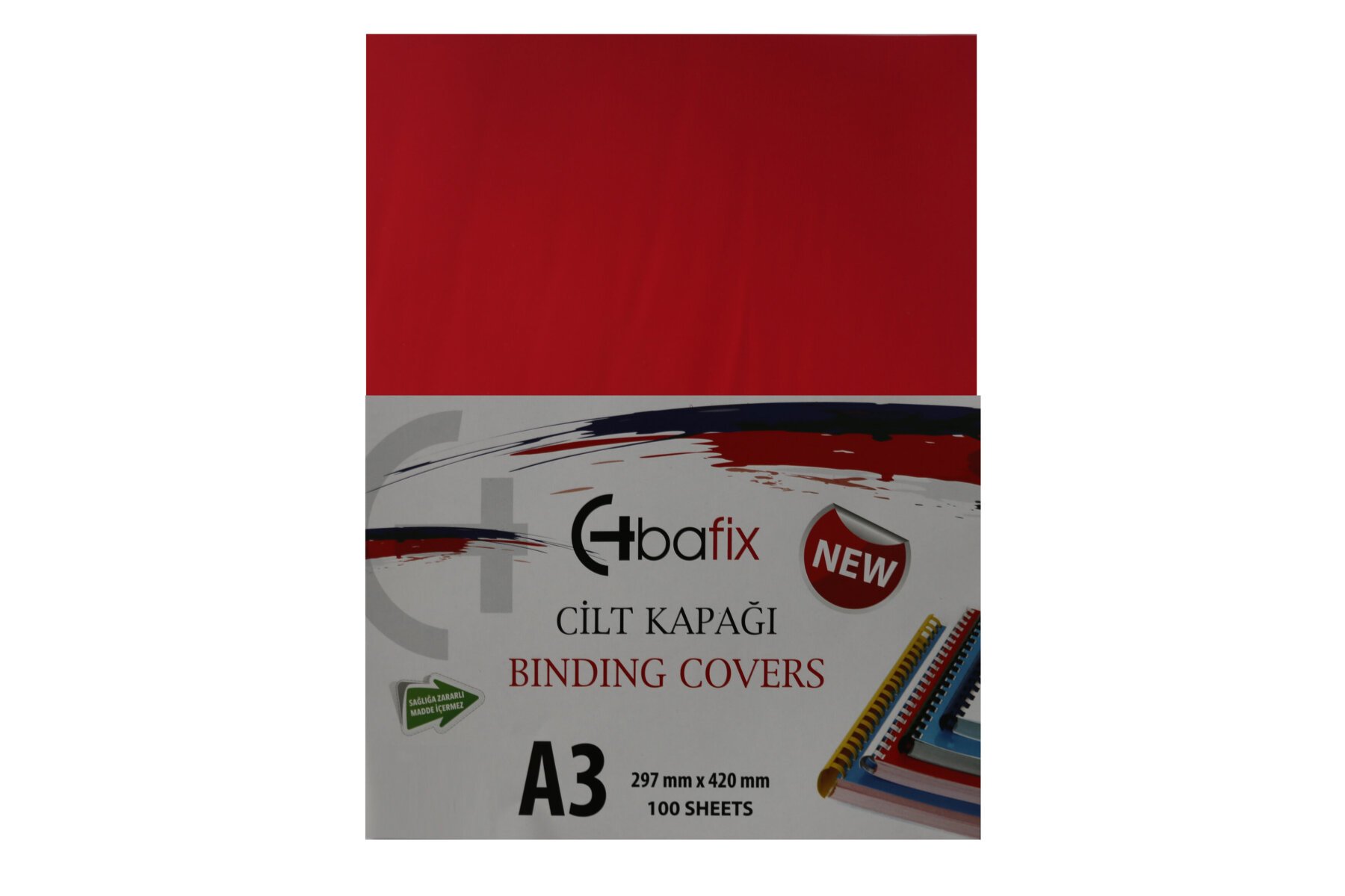 Bafix Cilt Kapağı Plastik Opak A3 160 MIC Kırmızı