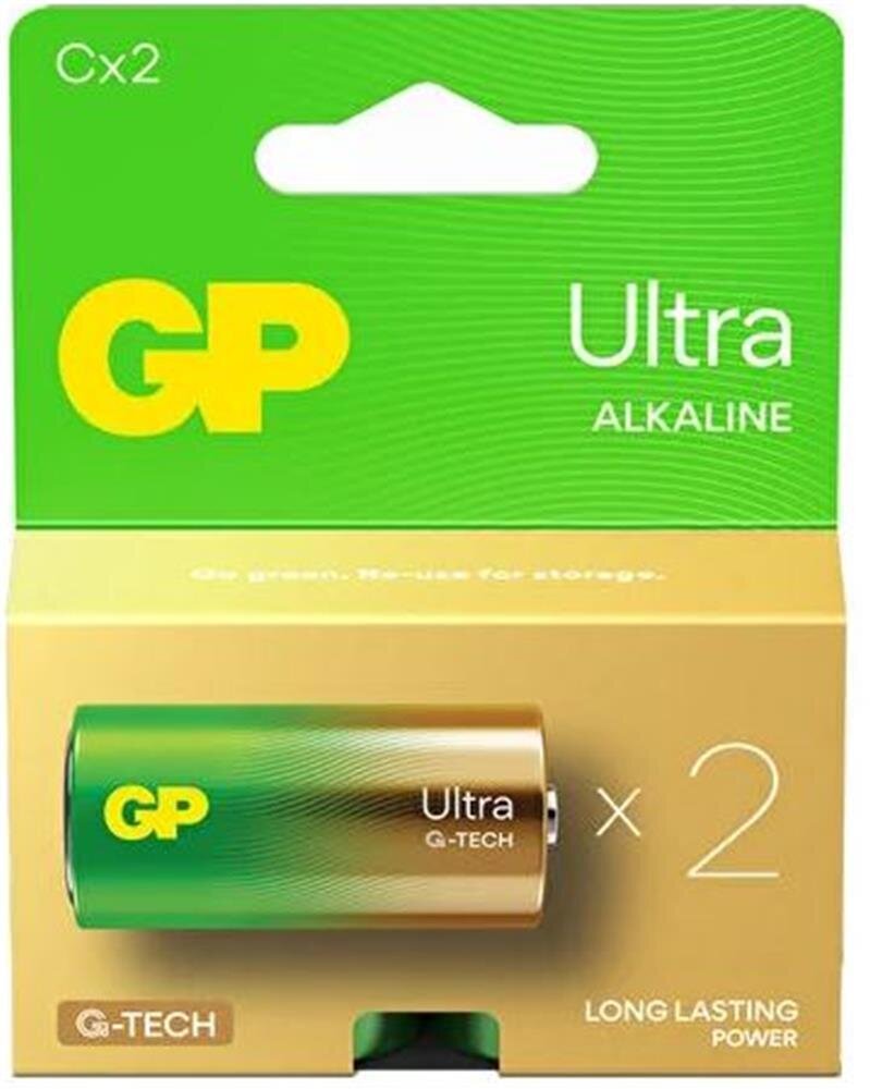 GP G-Tech LR14 Orta Boy Ultra Alkalin Pil 2li Paket GP14AU-U2 C Boy