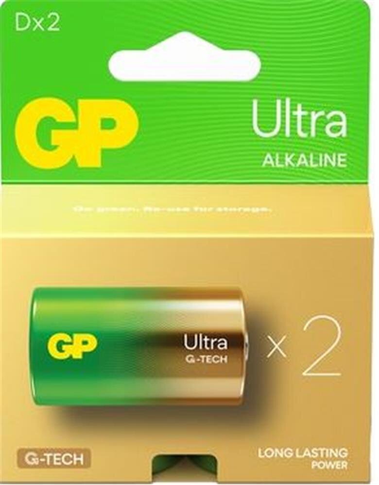 GP G-Tech LR20 Büyük Boy Ultra Alkalin Pil 2li Paket GP13AU-U2 D Boy