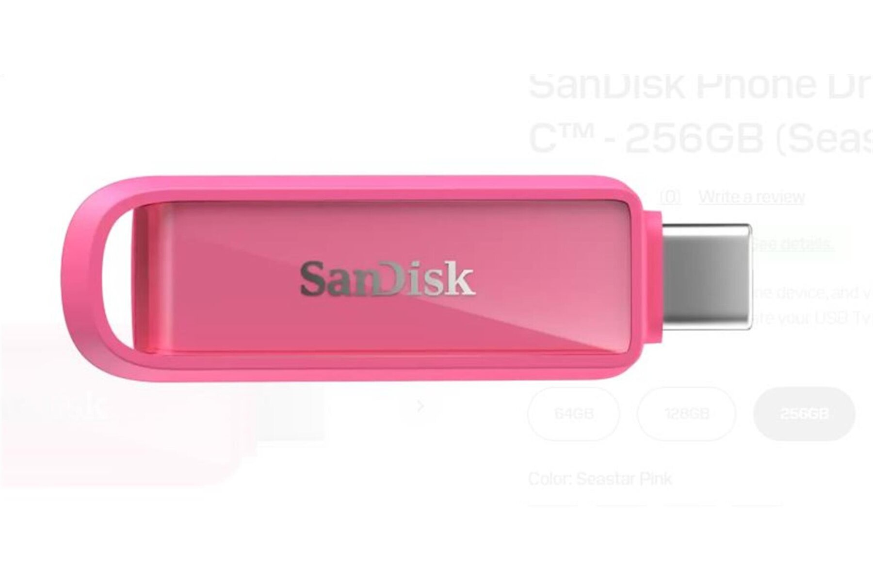 Sandisk SDIXS0N-256G-GN6NG 256GB Phone Drive with USB-C-128GB (Seastar Pink) Flash Bellek