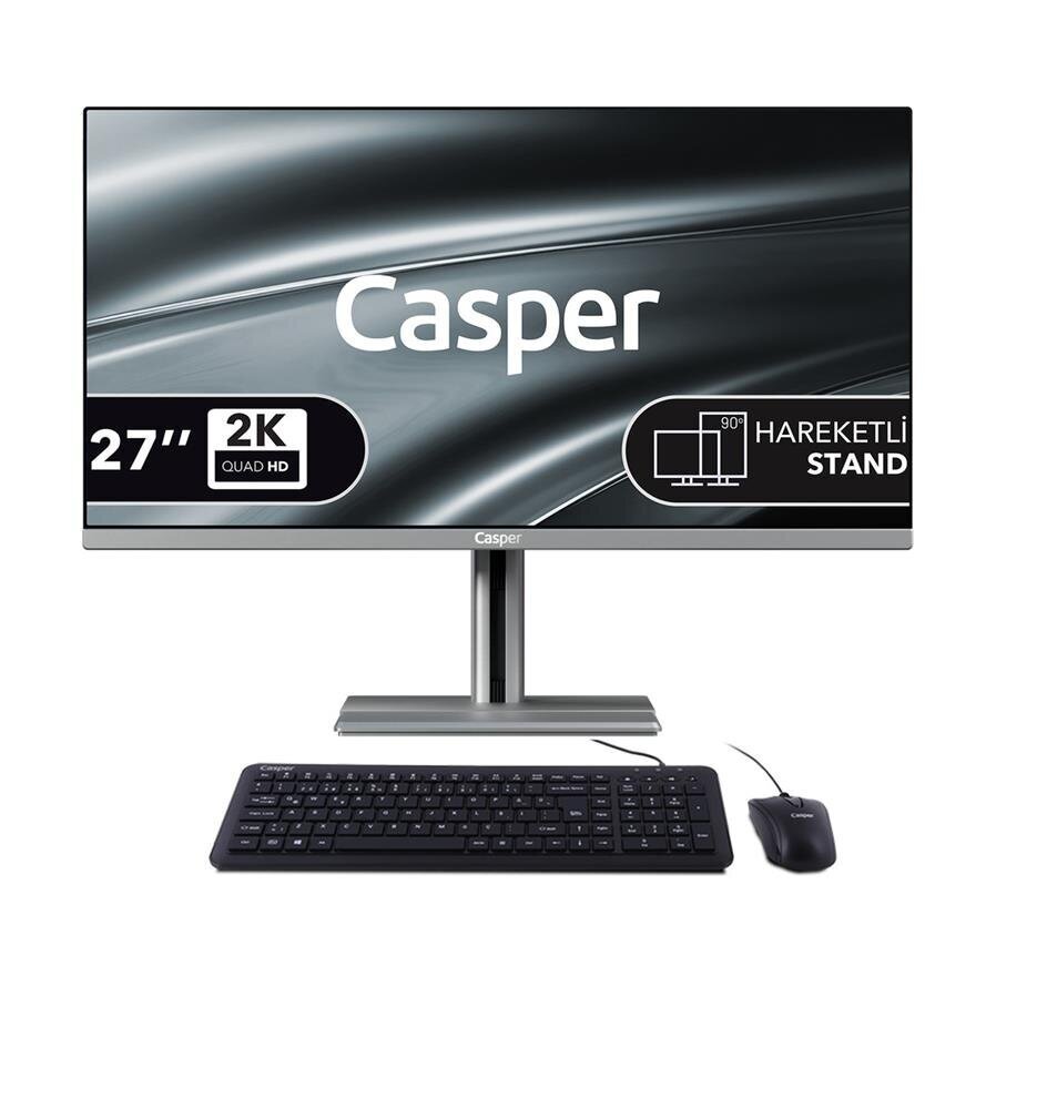 Casper Nirvana A97.210H-BE00X-V-G Gri U5-210H 16GB RAM 500GB NVME SSD 27 Pivot FreeDOS All In One
