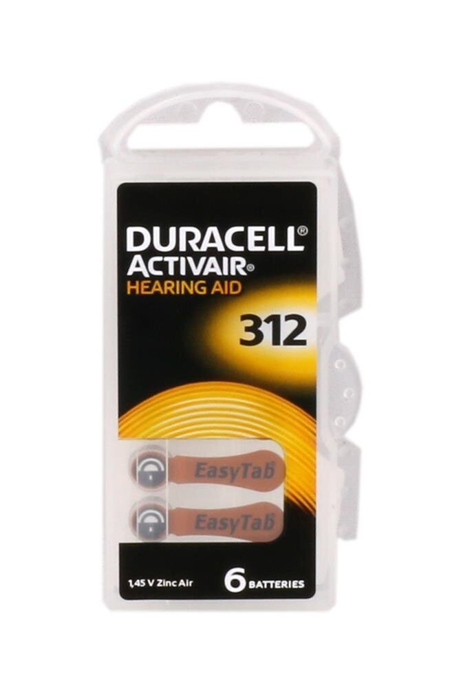 Duracell 312 Numara Düğme Kulaklık Pili İşitme Cihazı İçin 6lı Paket