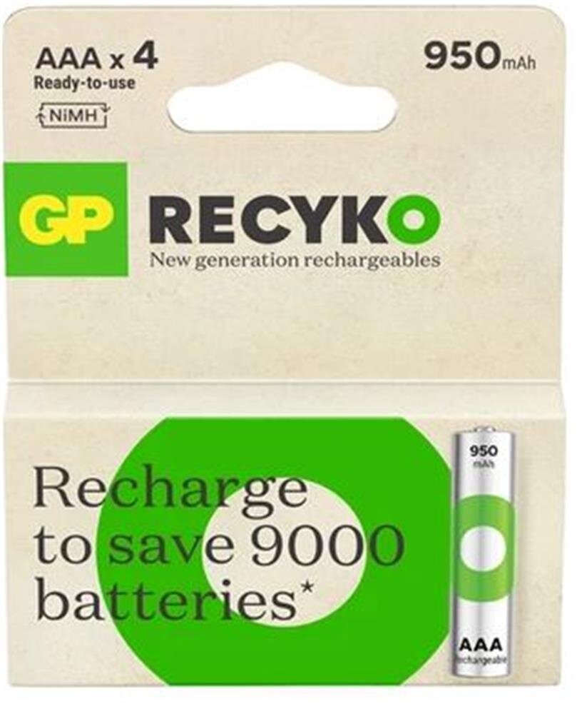 GP AAA 950 mAh Şarjlı İnce Kalem Pil 4lü Paket GP100AAHCEMTR-4LÜ