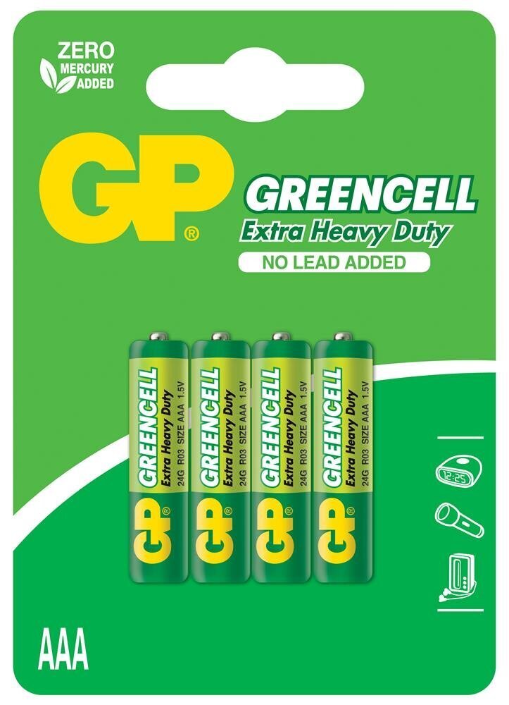 GP Greencel R03 AAA Boy İnce Çinko Kalem Pil 4lü Paket GP24G-U4