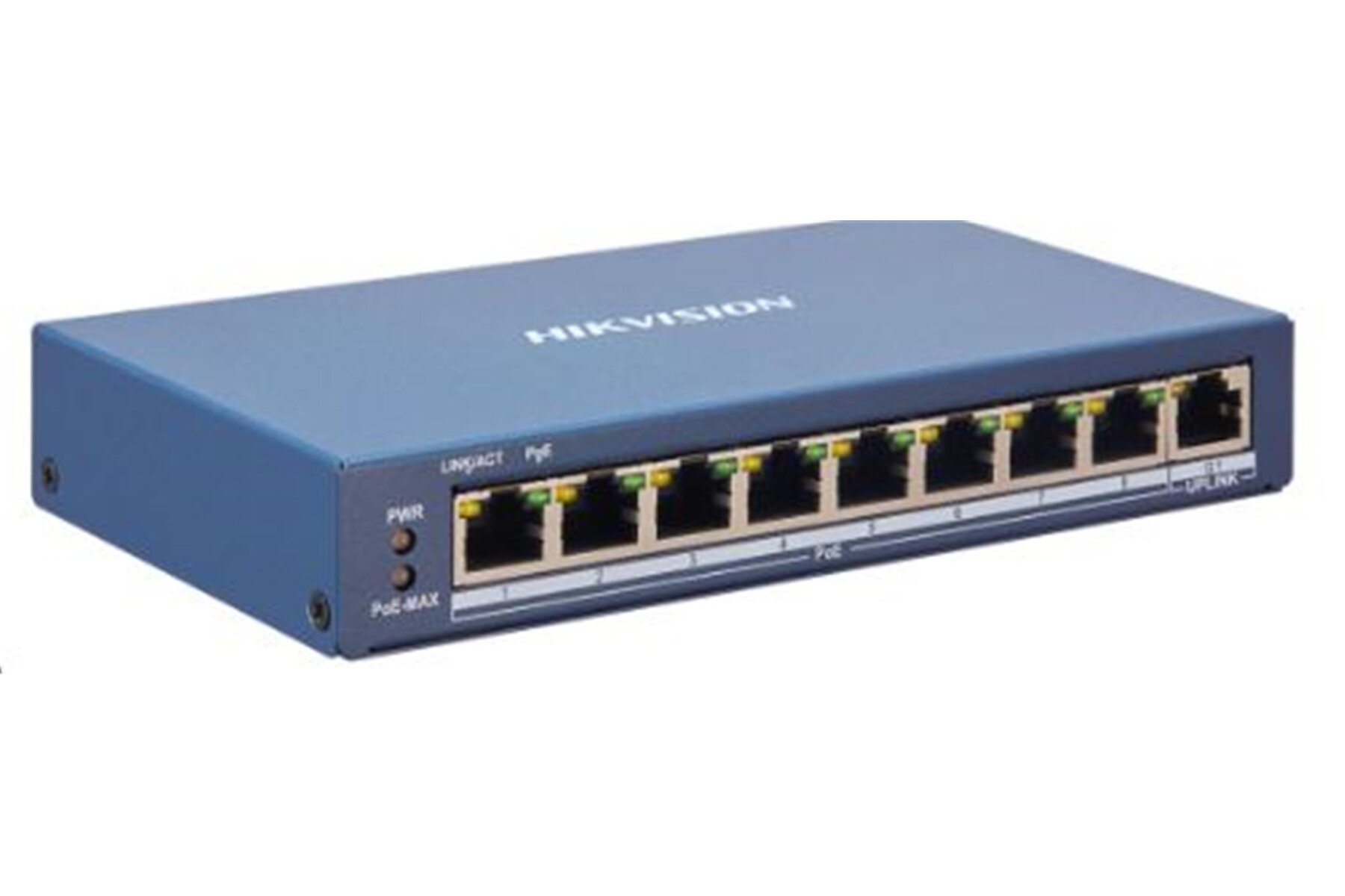 HikvisionDS-3E1310P-EI-M 8×10-100 Mbps PoE Portu, 2×Gigabit RJ45 Portu 60W Switch