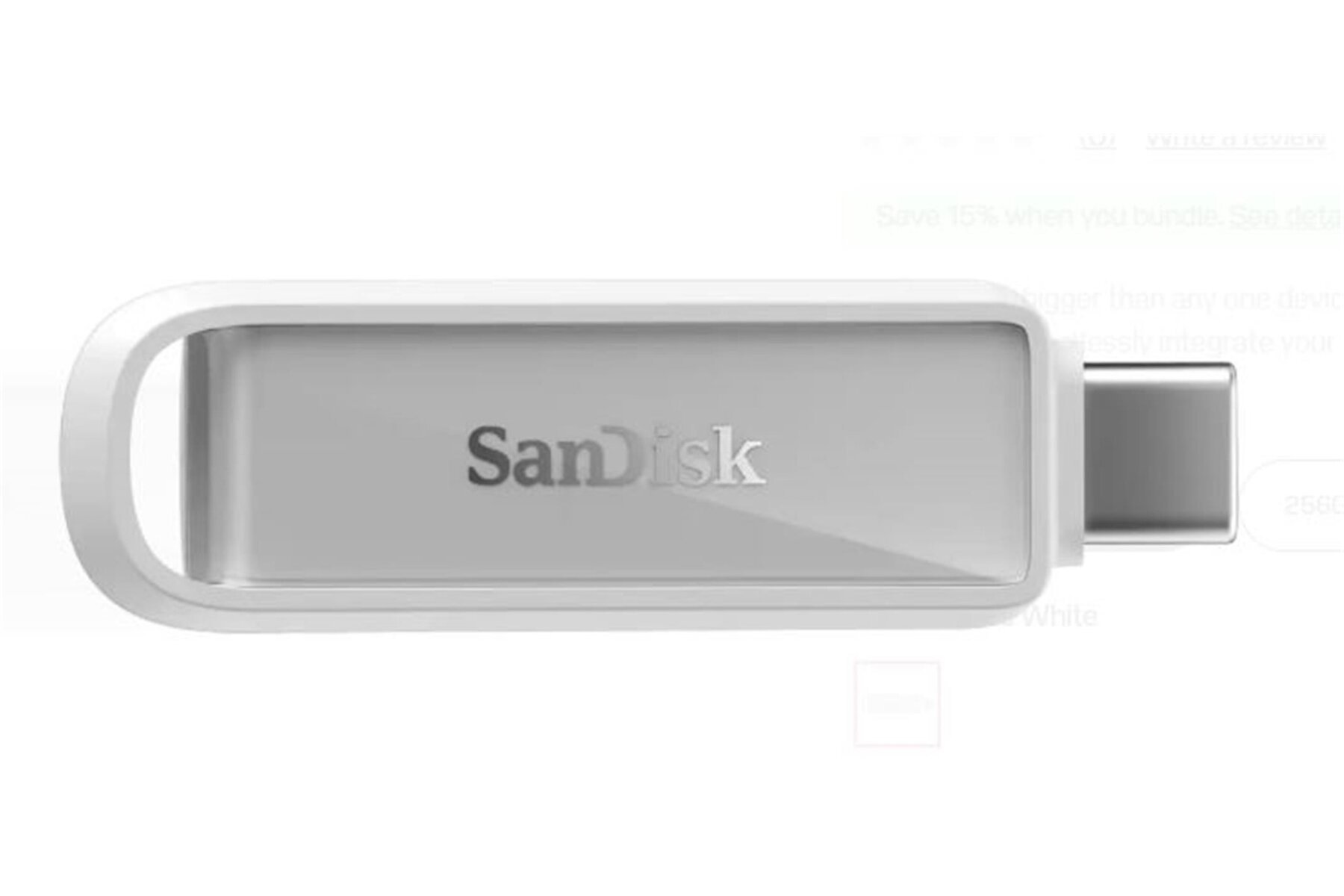 Sandisk SDIXS0N-128G-GN6NE 128GB Phone Drive with USB-C-128GB (Arctic White) Flash Bellek