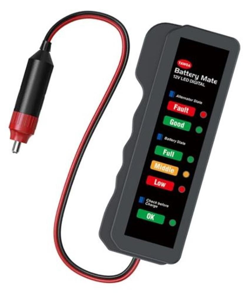 Sline M-007 Dijital Akü Test Cihazı 12V LED Gösterge ile Akü Durumu Ölçer