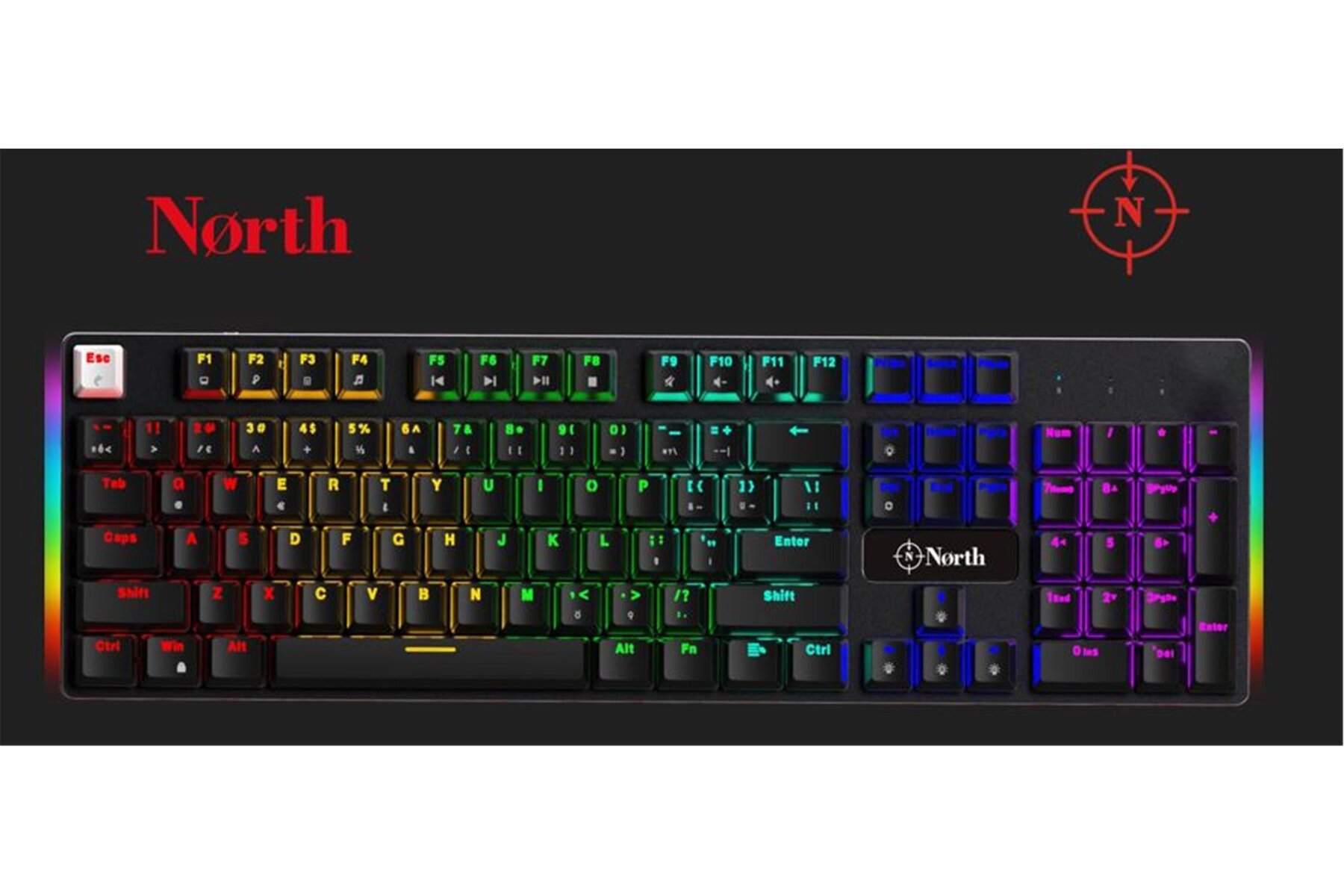 North Shield Blue Switch Türkçe Q RGB Mekanik Gaming Klavye