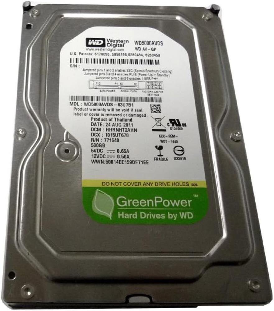 Wd 500Gb WD5000AVDS SATA 3.0 5400 3.5 RPM Hard Disk