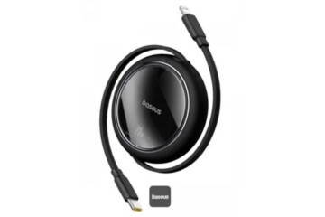 Baseus P10364501111-00 Free2Pull Makaralı Şarj Kablosu USB-C-Lightning 20W 1m