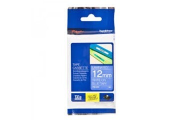 Brother TZE-535 12 mm Mavi Üzeri Beyaz Laminasyonlu Etiket