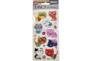 Bu-Bu Damla Stickers Glıtter Kedi 9x20 BUBU-PUS-6602