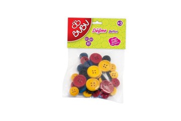 Bu-Bu Düğme 1.2 Cm 2.5 Cm 60 Lı Renkli BUBU-HS0007
