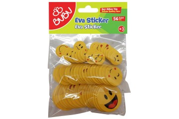 Bu-Bu Eva Sticker Sarı Gülen Surat 56 Lı BUBU-ST0141