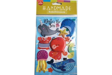 Bu-Bu Handmade Stickers Deniz Hayvanlar! 12,5x23,5 BUBU-HMSB-304