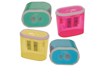 Bu-Bu Kalemtıraş Şeffaf Dikdörtgen Çiftli 4 Renk BUBU-KT0009