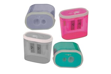 Bu-Bu Kalemtıraş Şeffaf Dikdörtgen Çiftli 4 Renk BUBU-KT0010