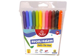 Bu-Bu Keçeli Kalem 12 Renk Pvc BUBU-KEC001