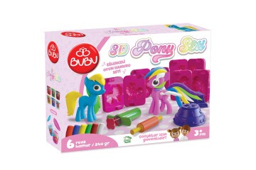 Bu-Bu Oyun Hamuru 3D Pony Set (L) BUBU-OH0023
