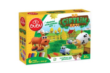 Bu-Bu Oyun Hamuru Seti 3D Çiftlik (L) BUBU-OH0013