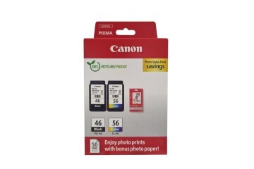 Canon PG-46 CL-56 Multipack 2li Mürekkep Kartuş 50 adet 10x15 Fotoğraf Kağıdı Hediyeli