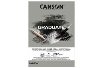 Canson Çizim Bloğu Graduate Mıx Medıa Gri 30 Syf A4 220 GR