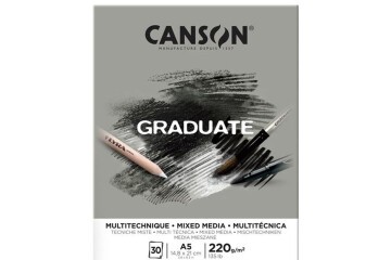 Canson Çizim Bloğu Graduate Mıx Medıa Gri 30 Syf A5 220 GR