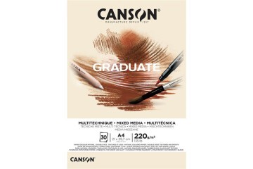Canson Çizim Bloğu Graduate Mıx Medıa Natural 30 Syf A4 220 GR
