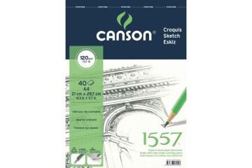 Canson Teknik Resim Defteri Blok Üstten Spiralli 40 YP A4 120 GR FCNS12040A4US