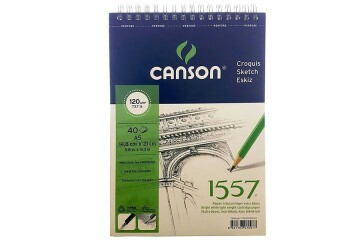 Canson Teknik Resim Defteri Blok Üstten Spiralli 40 YP A5 120 GR FCNS12040A5US